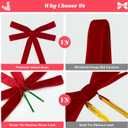 12 Pcs Red Velvet Bows for Christmas Tree, Rustic Crafts Velvet Ribbon for Wreath, Xmas Home Decor, Wedding, Outdoor & Indoor Holiday Ornaments, Pre-Formed Bows (7.817.7 Inch)
