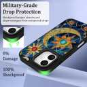 Fiyart Designed for iPhone 16 Plus Case,Cute 3D Glossy Sun Moon for Women Girls Hard Shell Durable Shockproof Luxury Aesthetic TPU Phone Bumper 6.7"-Celestial Glass