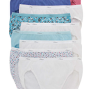 Hanes Women's Cotton Hi Cut Panty (Pack Of 10) bikini underwear, Assorted, 7 US