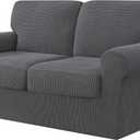 CHUN YI 5 Piece Stretch Couch Covers for Sofa, Loveseat, Grey