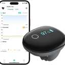 HealthTree O2Ring Pulse Oximeter Bluetooth Oxygen Monitor Rechargeable Continuous Recording of SpO2 & PR with Free APP Reports