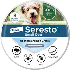 Seresto Small Dog Vet-Recommended Flea & Tick Treatment & Prevention Collar for Dogs Under 18 lbs. | 8 Months Protection (Gray)