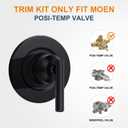 T2901BL Shower Handle Replacement for Moen T2901BL Gibson Posi-Temp Valve Trim Kit, Matte Black Replace Parts Shower Lever Handle Shower Trim Kit for 2510, 2520, 2570, 2590 Valve Required Only Handle
