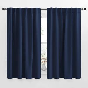 NICETOWN Blackout Curtains Window Drapes - (Navy Color) 52 inches W by 54 inches L, Set of 2, Blackout Curtain Panels for Boy's Nursery