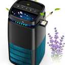 POMORON 4-in-1 Air Purifiers for Home, Air Ionizer Negative Ion Generator, H13 HEPA Filter, UV, Covers 1250 Ft 99.97% Removal Rate for Pollen Smoke Pet Dander Air Cleaner for Bedroom, MJ002H, Black (Medium)