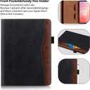 Case for Samsung Galaxy Tab S11 2025 11 Inch(SM-X736B/SM-X730) Smart Cover with Pocket & Pencil Holder, Business PU Leather with Card Slot, Black