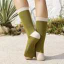 loomdale comfort coffee socks for hiking running everyday wear (US, Numeric, 5, 11, Regular, Regular, Olive Green)