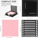 3 x Self-Stick Note Pad Holders, Black Sticky Note Holder Practical Sticky Note Dispenser Plastic Sticky Note Template with Stencil Self Stick Notepad Holder for Sticky Notes Organizer School