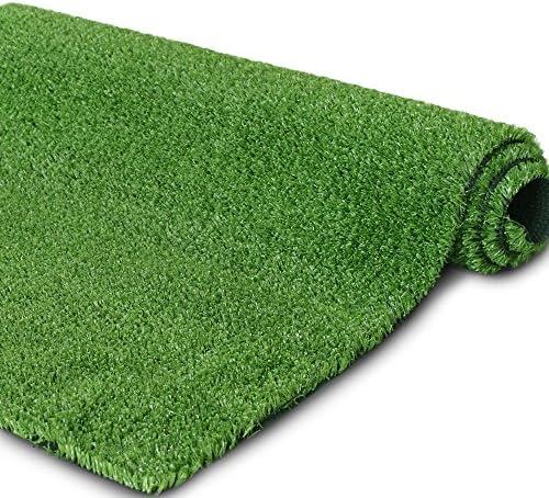 Petgrow Synthetic Artificial Grass Turf for Garden Backyard Patio Balcony,Drainage Holes & Rubber Backing, Indoor Outdoor Faux Grass Astro Rug Carpet,DIY Decorations (9FTX 7FT, 0.4" Pile Height)
