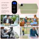 Cordless Electric Lunch Box, Cordless Food Warmer, Battery Powered Heated Lunch Box, 1L 304 Stainless Steel Container, Warming Time Selectable, HD Display (Green)