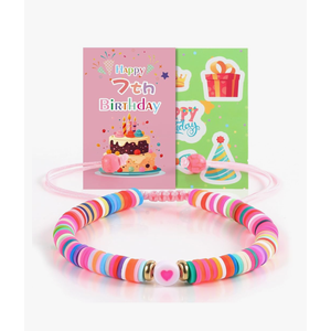 Bracelet Birthday Gifts for 6-10 Year Old Girls, Ideal 6 Year Old Girl Birthday Gift, with Birthday Stickers and Blessing Cards, Suitable for Girls, Daughters, Granddaughters, and Nieces