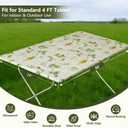 2 x Rectangle Picnic Table Cloth, Elastic Waterproof Fitted Vinyl Tablecloths for 4 Foot Tables, Wipeable Flannel Backed Table Covers for Dining, Camping, Outdoor(Magpie,24"x48")