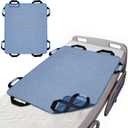 CoolShields Positioning Bed Pad with 8 Reinforced Handles, 40" x 48" Washable Waterproof Transfer & Sliding Sheet for Moving, Turning & Lifting Patients, Elderly, Bedridden & Incontinence Care