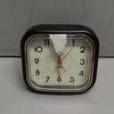 4.5" Vintage Retro Analog Alarm Clock, Super Silent Non Ticking Clock with Manual Light, Snooze, Battery Operated, Simply Design, for Living Room, Bedroom, Bedside, Desk(Black)