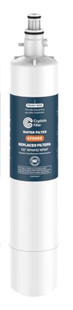 Crystala Filters Replacement for GE® RPWFE, RPWF (with CHIP) Refrigerator Water Filter, Compatible with WSG-4, WF277, GFE28GMKES, PFE28KBLTS, GYE22HMKES, DFE28JSKSS, GFE28GYNFS, GFD28GYNFS, 1 Pack