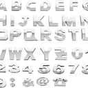HZEL Car Letters Emblem, 40PCS 3D Number Symbol Vehicle Badge Decal, Weatherproof Adhesive Logo Automotive Side Rear Trunk Outdoor Wall Sticker Decor Accessories, Universal Fit
