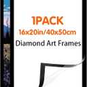 SKRYUIE 16x20 Inch Diamond Art Kits for Adults Frames - Magnetic Self-Adhesive, Black - Perfect for 14x18 Inch Artwork Paint by Numbers - Suitabble Frames Painting for Wall Window Door