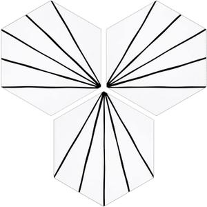 INNO STICKERS 45-Sheet Peel and Stick Backsplash Tile Sticker, 6" x 7" White Art Deco Hexagon Flower Vintage Self-Adhesive Wall Tile for Kitchen Bathroom Shower Living Room, Covers 10 Sq. Ft.