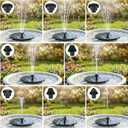 Mademax Solar Bird Bath Fountains, Upgrade 1.4W Solar Fountain Pump with 8 Nozzles & 4 Brackets, Free Standing Floating Solar Powered Water Fountain Pump for Bird Bath, Garden, Pond, Pool, Outdoor