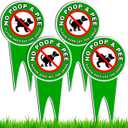 4 PC No Pooping Dog Signs for Yard, 12x6 DS Dibond Keep Off Grass Sign, No Dogs Allowed