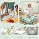 5 in 1 Foldable Baby Walker,Activity Baby Walker-Baby Bouncer,Rocker,Activity Center,Seat and Push Walker,Detachable Footrest Mat,Adjustable Speed Rear Wheels and Height,Ages 6-18 Months (Light Green)