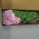 A Bunch 21in, Real Touch Pink Hydrangea Artificial Flowers,with 5pcs Flower Head 10pcs Leaves, Faux Hydrangea Flowers for Home Office Decor Wedding Party Arrangements (1, Pink)