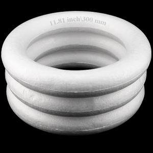 3 Pack 12 Inch Craft Foam Wreath, 2 Inch Thick White Polystyrene Foam Circles Ring, Round Styrofoam Wreath Form for Crafts DIY Arts Floral Projects Home Wedding Decor