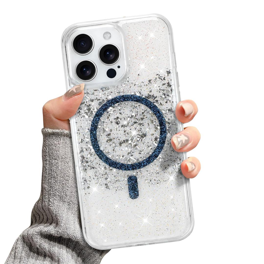 PERRKLD for iPhone 15 Pro Max Magnetic Clear Case, Compatible with MagSafe