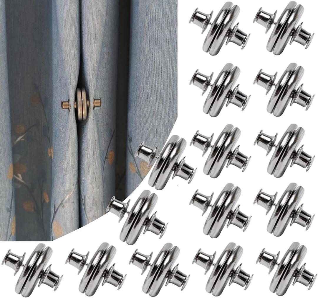 15 Pairs Curtain Magnets Closure, Magnetic Curtain Clips for Indoor Outdoor Curtains Prevent Light Leaking, Strong Curtain Weights Magnets for Pergola Patio Gazebo Cabana