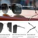 MAXJULI XL Size Extra Large Polarized Sunglasses 148 MM for Big Wide Heads Men Metal Glasses 8816 (Silver+gradient Grey)