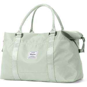 HYC00 Travel Duffel Bag,Carry-on Overnight Weekender Bags for Women,Sports Tote Gym Bag with Wet Pocket (A1-Pale Green)