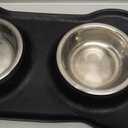 AsFrost Dog Food Bowls Stainless Steel & Water Dish with No-Spill and Non-Skid, Feeder Bowls with Dog Food Dish for Small Medium Large Size ,Dogs, Cats, Puppy Pets, Black, 12oz