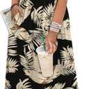 WIHOLL Summer Dresses for Women 2026 Maxi Dresses Long Flowy A Line Sleeveless Sundresses with Pockets (Black), Large