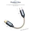 USB C Type C to Type C Headphone Amplifier Cable 6N Single Crystal Silver for FiiO BTR5 Q1 Q3 Q3s Qudelix 5K xDuoo Link2 XD-05PLUS E1DA 9038G3 9038S 9038D Lotoo PAW S2
