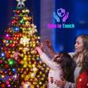 Solar Christmas Tree Lights with Star Topper, 410 LED 6.6FT x 16 Lines Christmas String Lights with 19 Models Timer Remote, Waterfall Tree Lights USB Powered for Xmas Tree(Warm White & Multi-Colored)