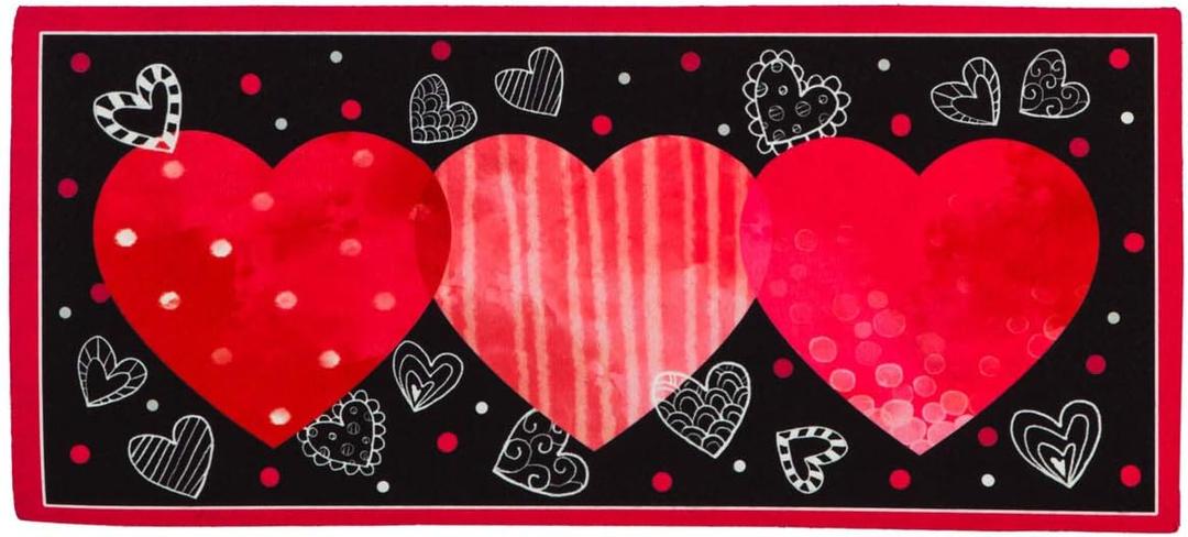 Evergreen Flag Sassafras Valentine's Heart Interchangeable Entrance Doormat | Indoor and Outdoor | 22-inches x 10-inches | Non-Slip Backing | All-Season | Low Profile | Home Decor