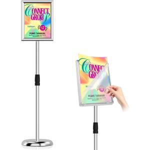 Sign Stand Holder 8.5 x 11 inches, Sign Stands for Display,Adjustable Heavy Duty Floor Stand Poster Display Stand Memu Stand,360 Rotation Floor Standing for Commercial, Restaurants, Retail Outlets, Exhibitions and Parties, Silver Sign Stand Holder 8.5 x 11 inches, Sign Stands for Display,Adjustable Heavy Duty Floor Stand Poster Display Stand Memu Stand,360 Rotation Floor Standing for Commercial, Restaurants, Retail Outlets, Exhibitions and Parties, Silver