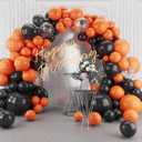 Orange and Black Balloons Arch Garland Kit-123Pcs Orange Black Metallic Confetti Balloon for Birthday Anniversary New Years Baby Shower Engagement Wedding Retirement Party Decoration