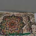 Boho Soft Velvet Throw Pillow Covers 18x18 in Vintage Kilim Carpet Tribal Pattern Pillowcases, Antique Ethnic Decor, Geometric Pattern Cushion Cover for Sofa, Living Room, Green, 2 Pack