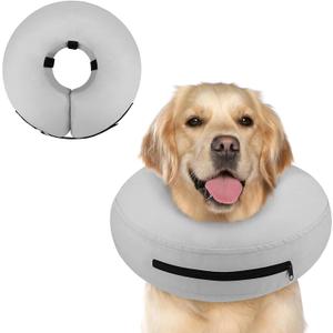 Supet Raised Inflatable Dog Cone Collar to Stop Licking, Soft Dog Cone Alternative After Surgery, Pet Neck Donut Collar for  Dogs XL