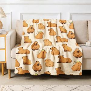 Capybaras Blanket Gift for Girls Boys Kids-50x60 Inches Soft Flannel Blankets Cutes Capybara Cozy Throws Blanket for Women Men, Capybaras Blanket Decor for Couch Sofa Bedroom