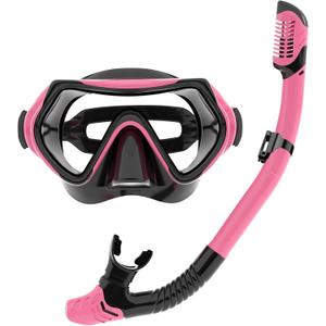 Snorkeling Gear for Adults, JRing Snorkel Set Anti Fog Goggles Dry Snorkel 180 Degree Tempered Glass,Anti Fog Goggles, Dry Top Snorkel, for Swimming Scuba Diving for Men Women