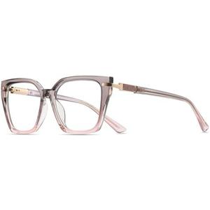 MORESHINE Fashion Oversized Square Blue Light Glasses for Women Anti Fatigue Prevent Headache Computer Eyeglasses Frames (Gray)