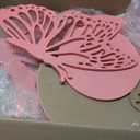 2 Pcs Large Wood Butterfly Prop Pink Butterfly Wings Cutout Wooden Standing Butterfly Backdrop Princess Butterfly Prop Decoration for Baby Shower Birthday Wedding Butterfly Party, 36 Inch + 20 Inch