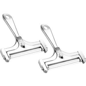 Boao 2 Pack Wire Cheese Slicer Stainless Steel Handheld Cheese Cutter Angle Adjustable Shaver Replacement Kitchen Cooking Tool for Mozzarella Cheddar Gruyere(Silver)