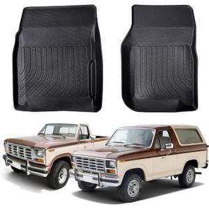Compatible with Ford F150/Bronco 1980-1996 Floor Mats,Compatible with F250/F350 1980-1997, Custom Fit TPE All Weather Car Floor Liner Full Set Compatible with Ford Truck Accessories