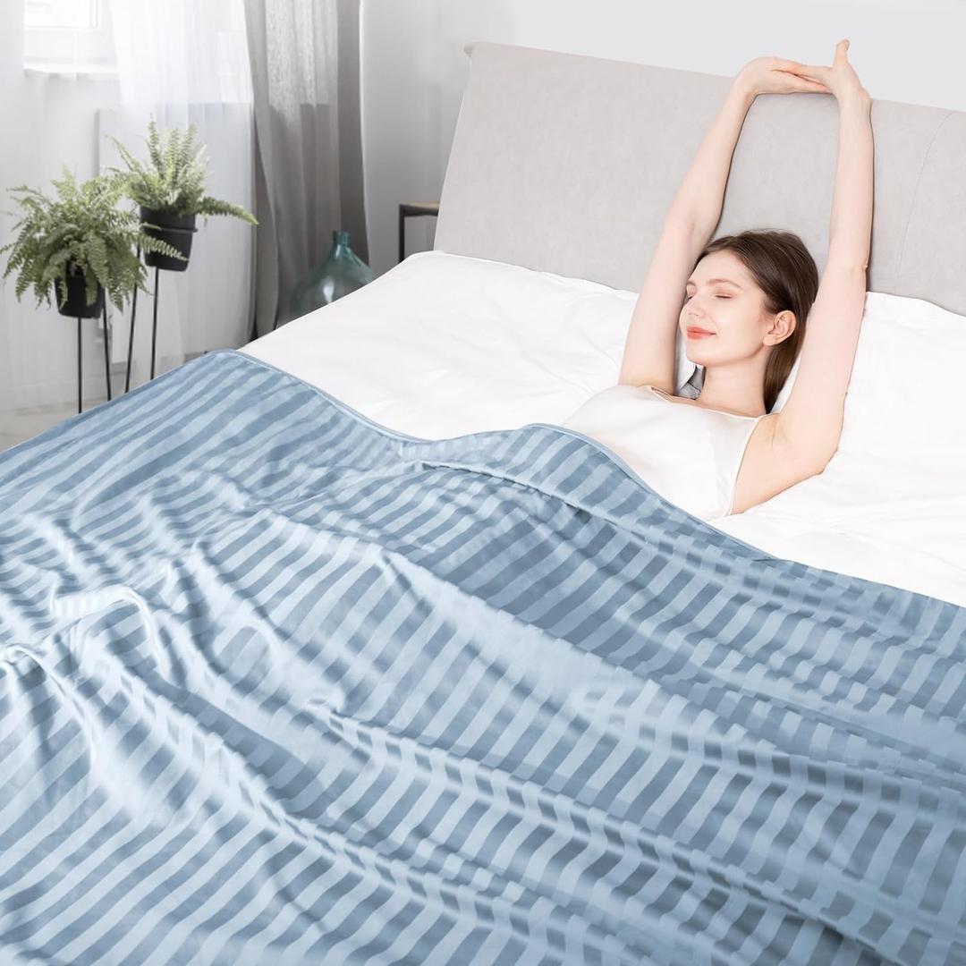 Elegear Revolutionary Cooling Blanket Twin, Absorbs Heat to Keep Body Cool for Night Sweats, Double Sided Arc-Chill3.0 Cooling Fiber Q-Max>0.5, Lightweight Summer Cold Blankets for Sleeping 59“ x 79”