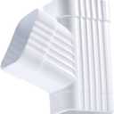 VYH Downspout Gutter for Y Connector 2x3,Square Downspout Diverter White Rain Gutter Downspout Accessory Stainless Steel Gutter Y Connector Rainwater Drainage (Fits 2 X 3 inches)