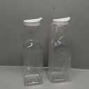 NETANY Plastic 50 Oz Water Carafe with Flip Top Lid, Set of 2 Square Base Juice Containers, Clear Plastic Pitcher - for Water, Iced Tea, Juice, Beverage, Cold Brew and Mimosa Bar - HAND WASH ONLY