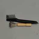 2 Pieces Hair Brush Cleaning Tools - Mini Comb Cleaner Rake with Wooden Handle for Removing Hair Dust at Home and Salon (Black)